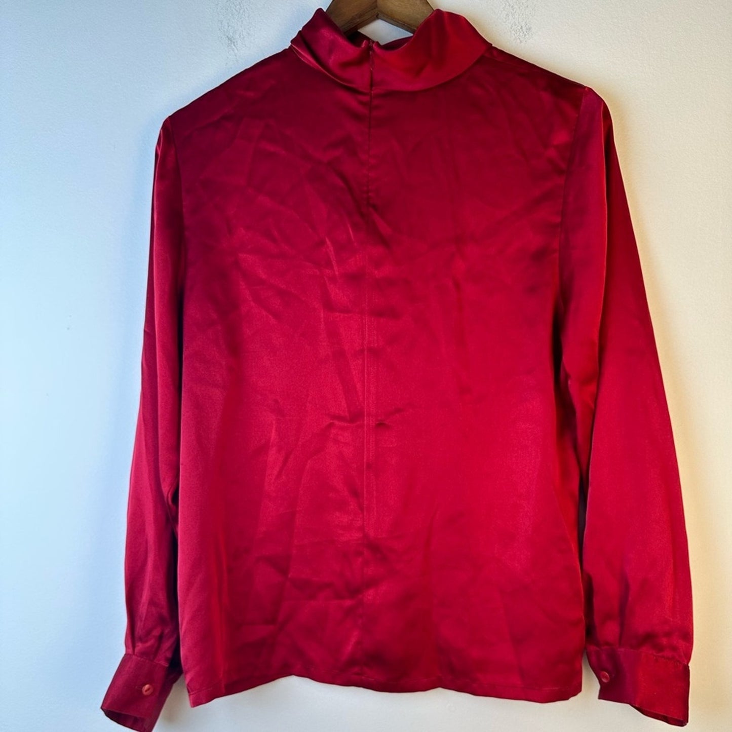 Vintage Pendleton Red Cowl Neck Satin Top