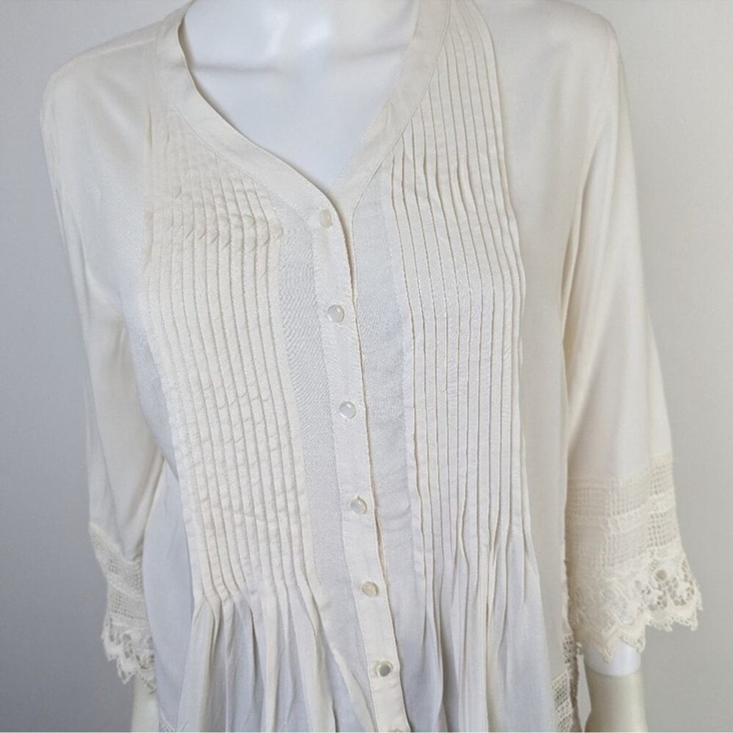 Coldwater Creek Tuxedo Lace Top