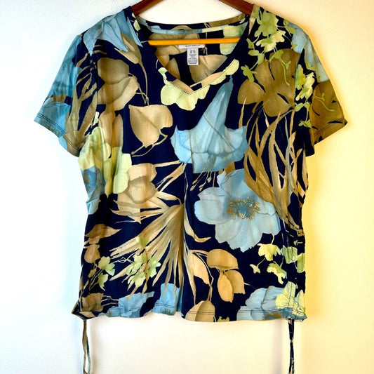 Caribbean Joe Floral Tropical Top