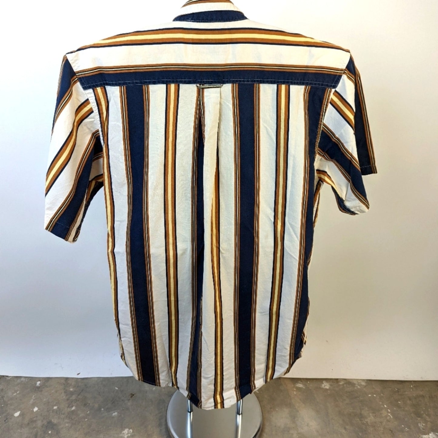 Vintage Men's Striped Button Front Shirt - Medium