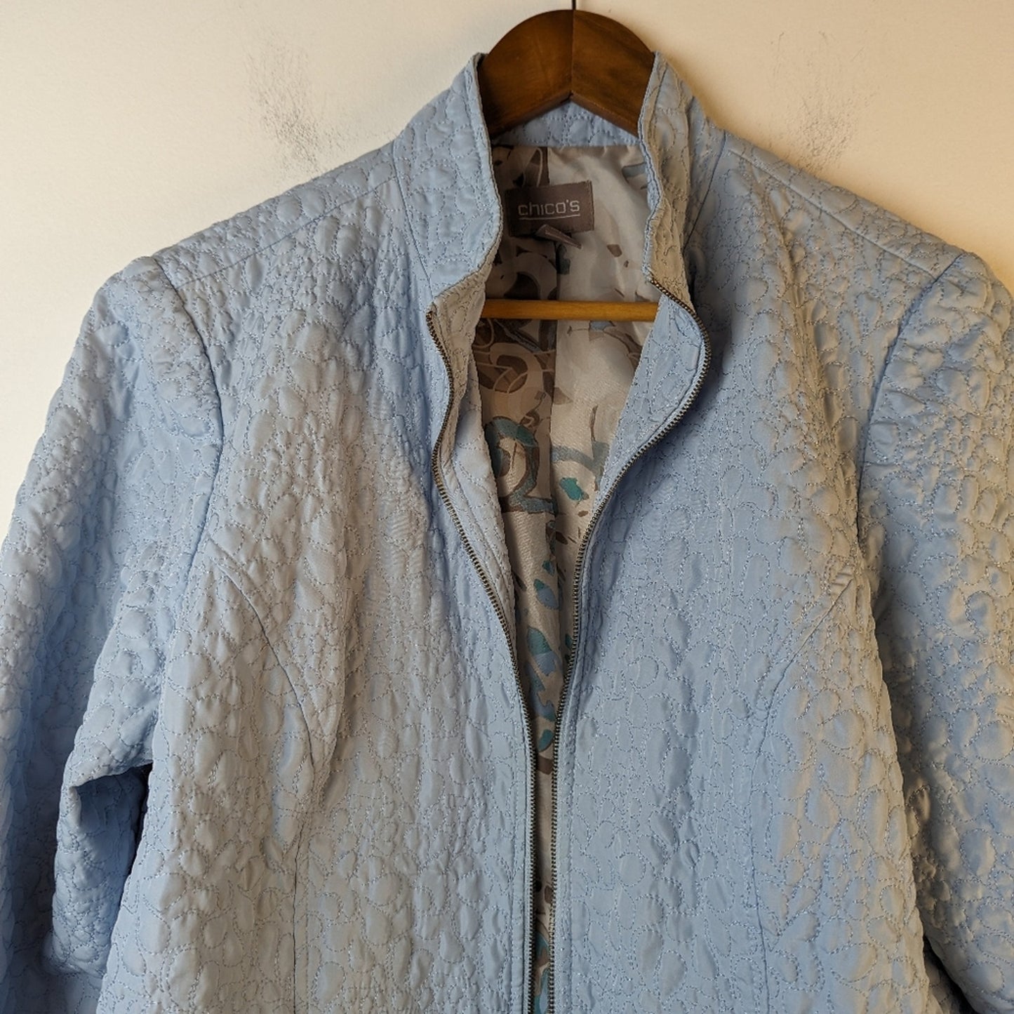 Chico's Baby Blue Quilted Jacket - 2 (12)