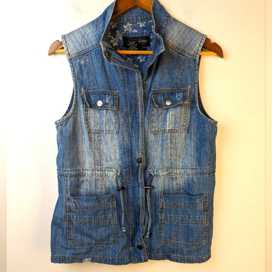 Vintage Blue Jean Vest - Medium