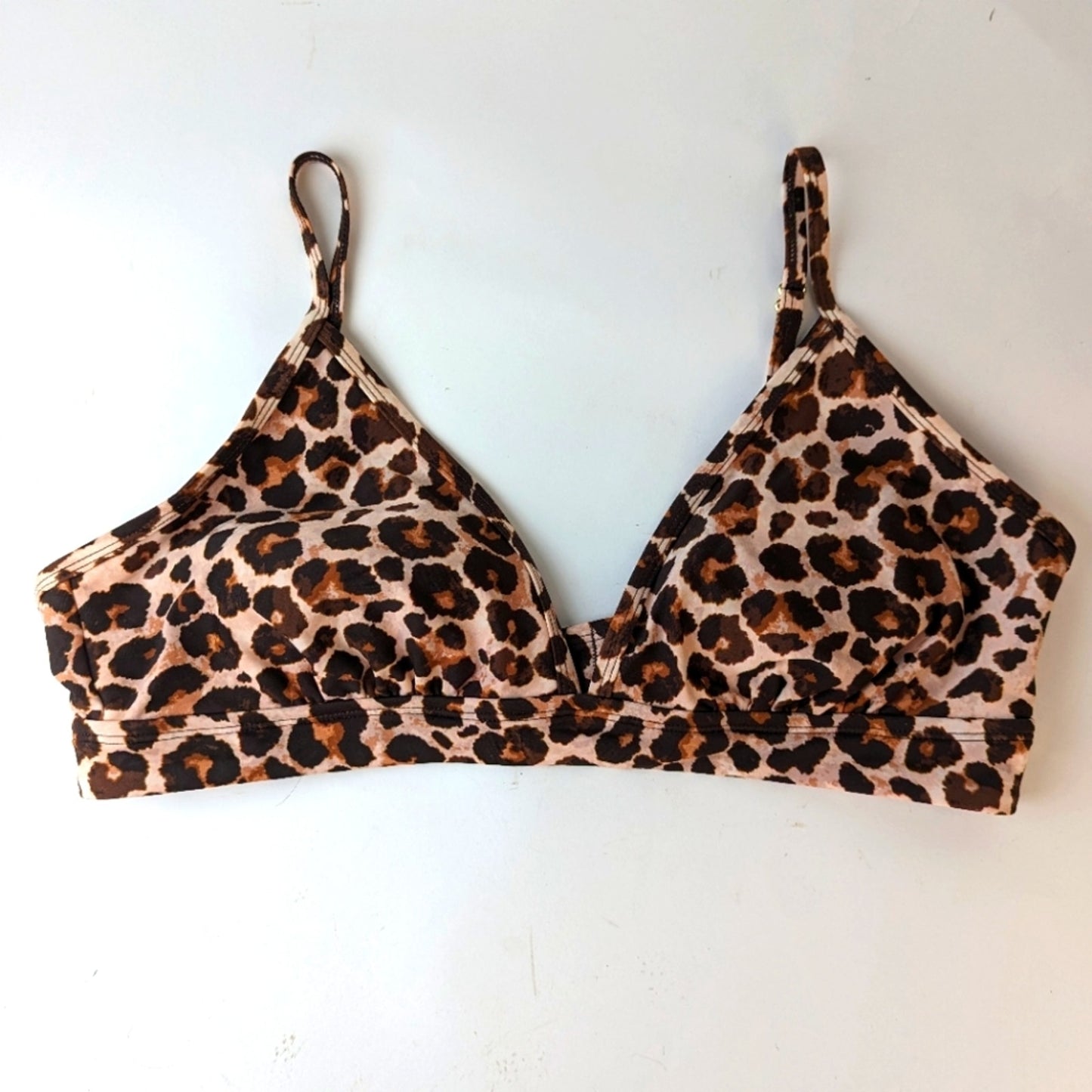 Kona Sol Leopard Print Bikini Top XL