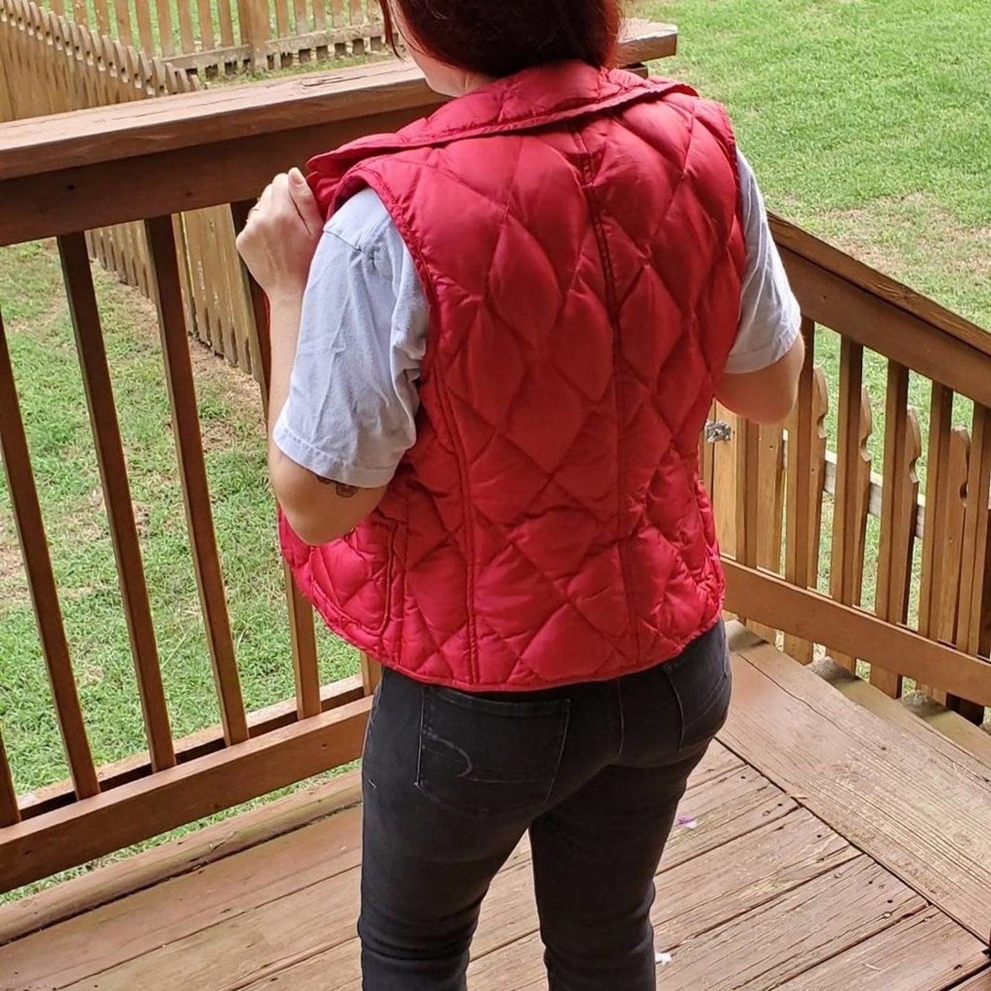 Talbots Red Quilted Vest