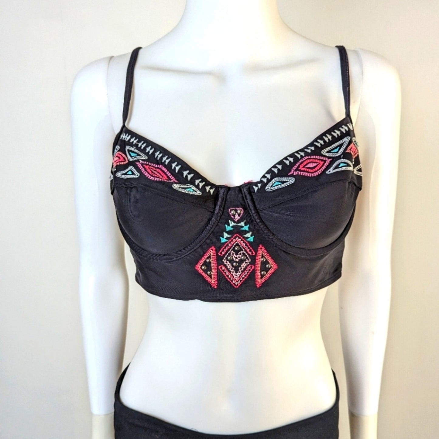 Xhiliration Cropped Bikini Top