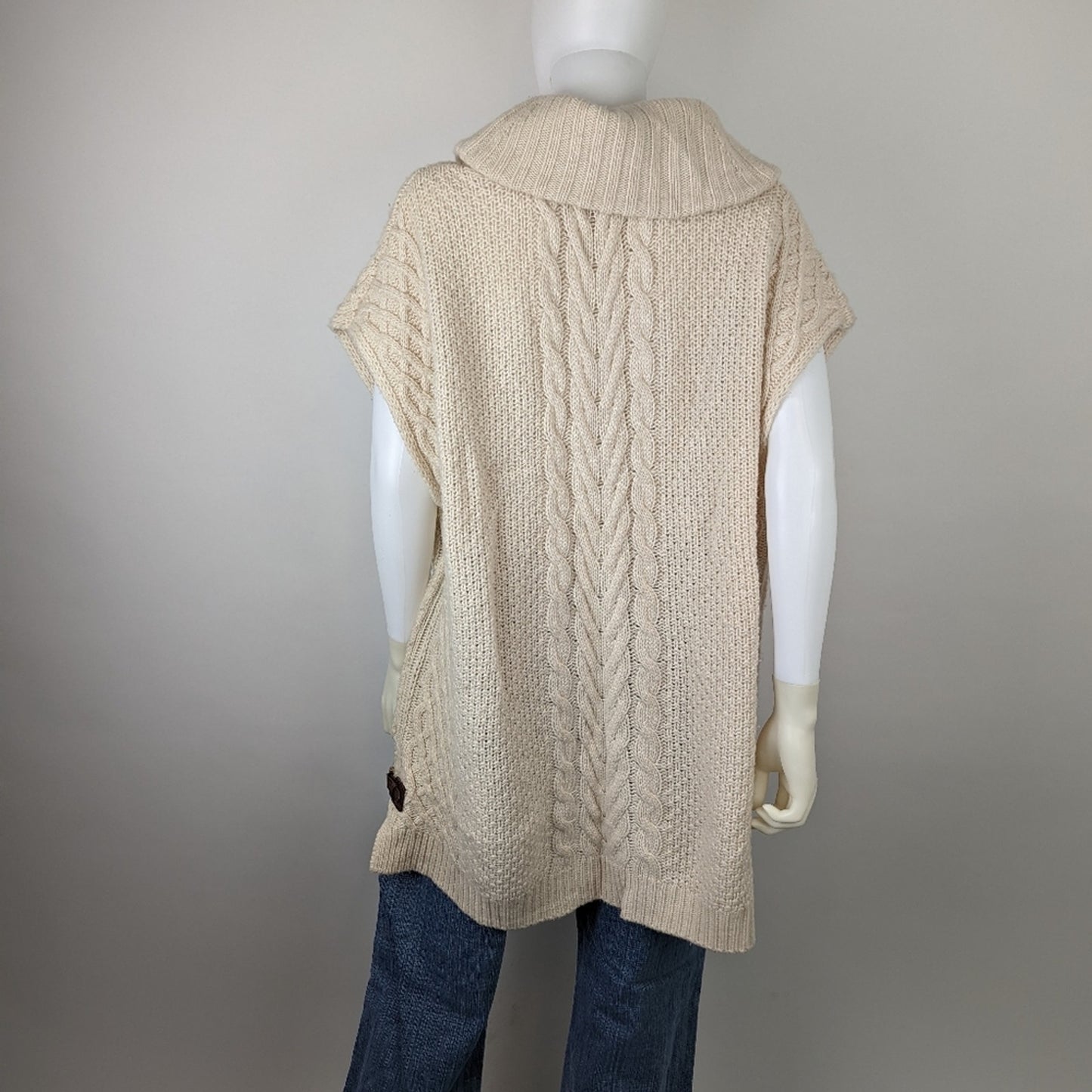 Joan Vass Knit Cream Sleeveless Cashmere Sweater M