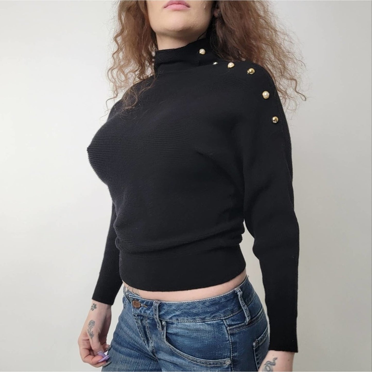 Belldini Black Mock Neck Sweater - M