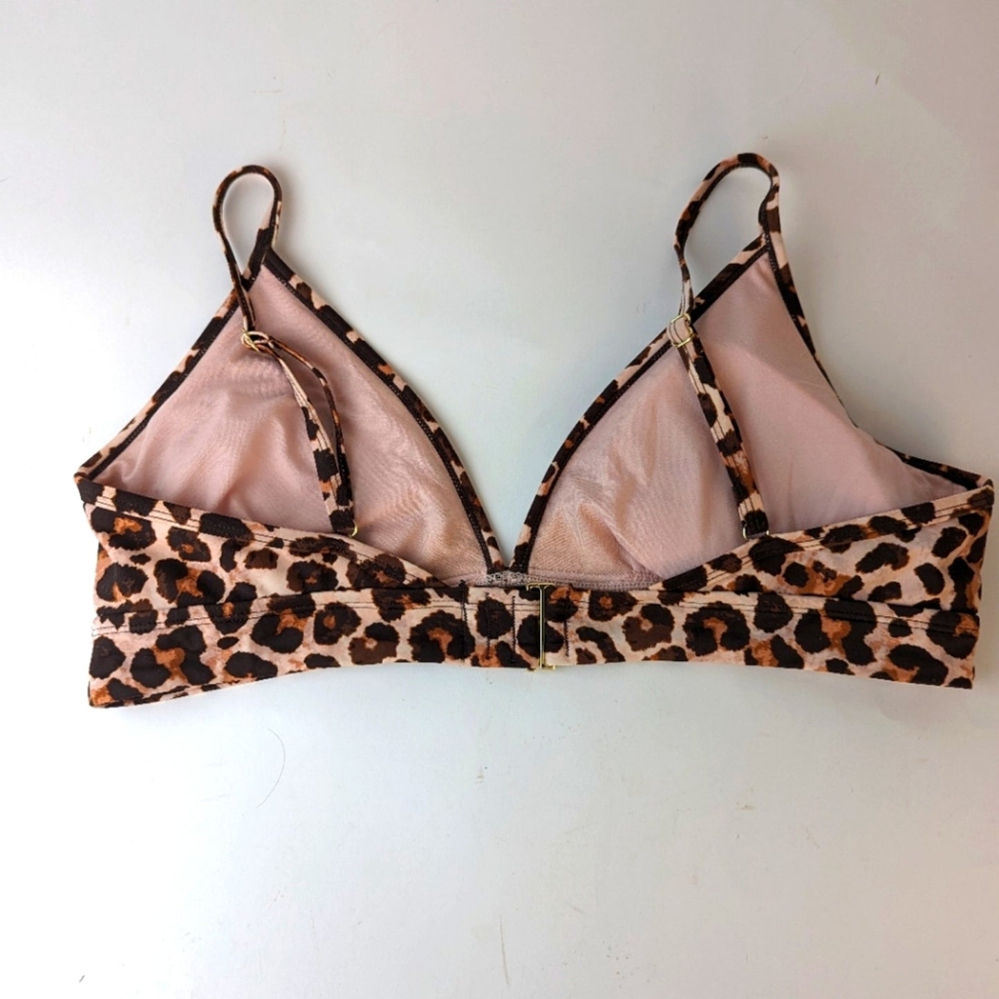 Kona Sol Leopard Print Bikini Top XL