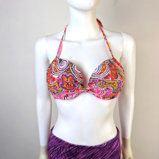 Aerie Brooke Push Up Paisley Bikini Top 36 B