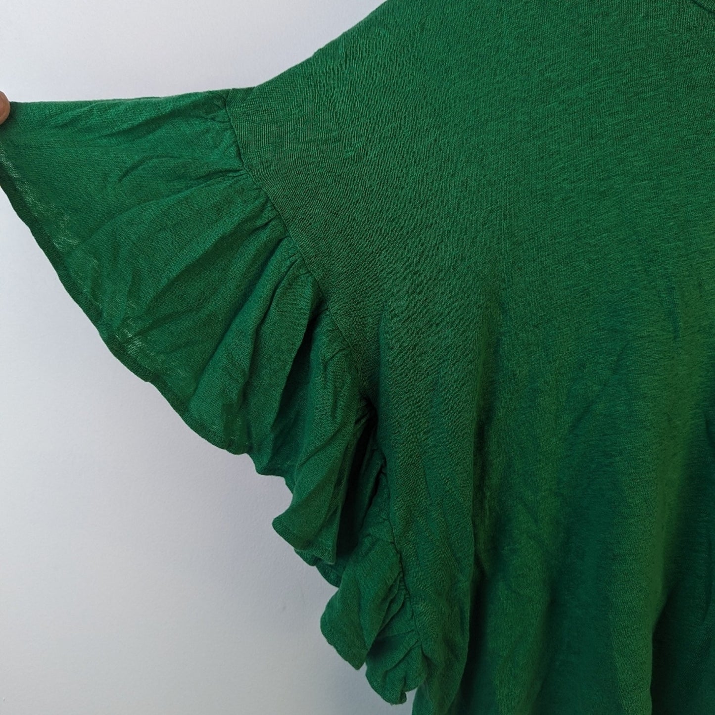 Zara Hunter Green Ruffled Side Shirt / Medium