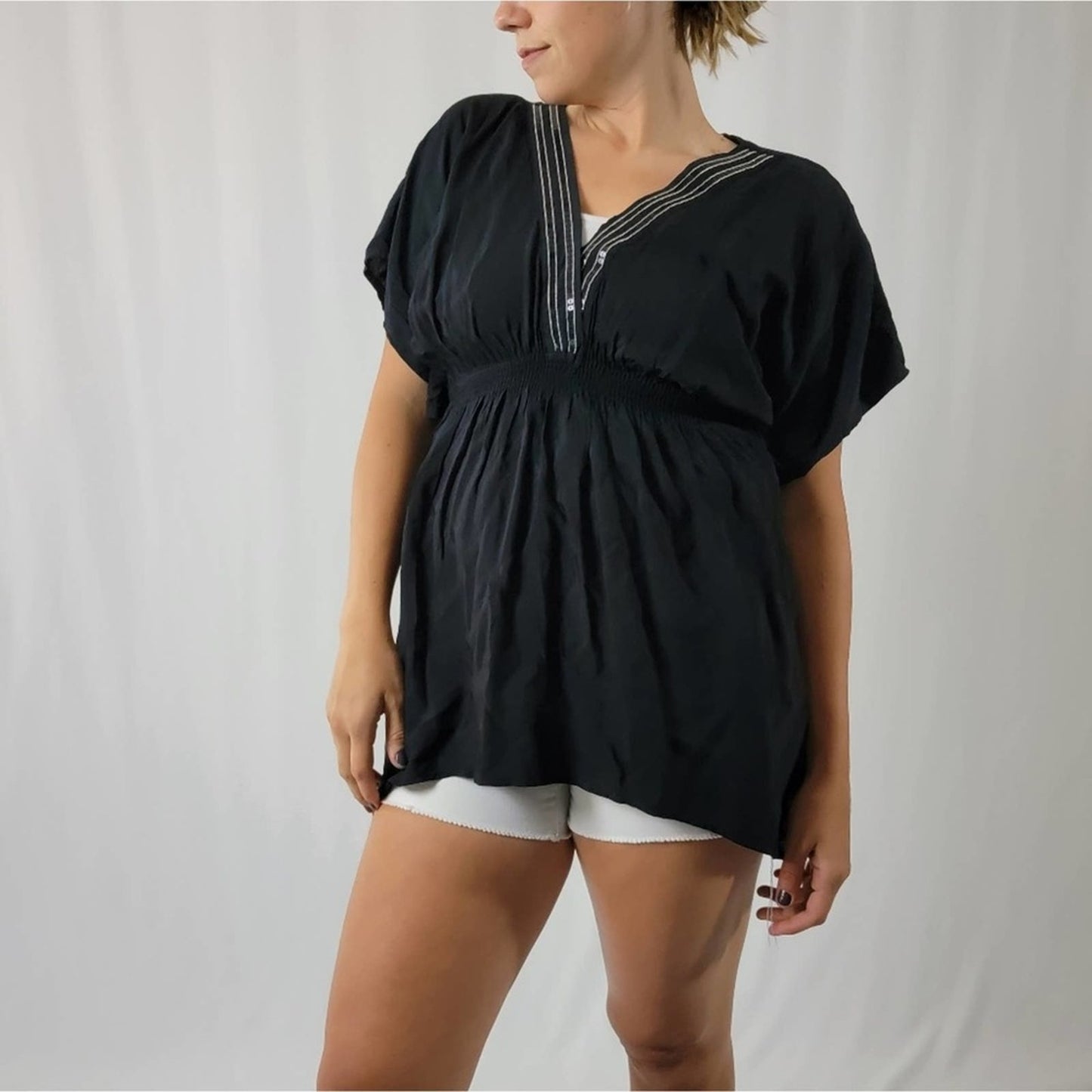 H&M oversized tunic black top