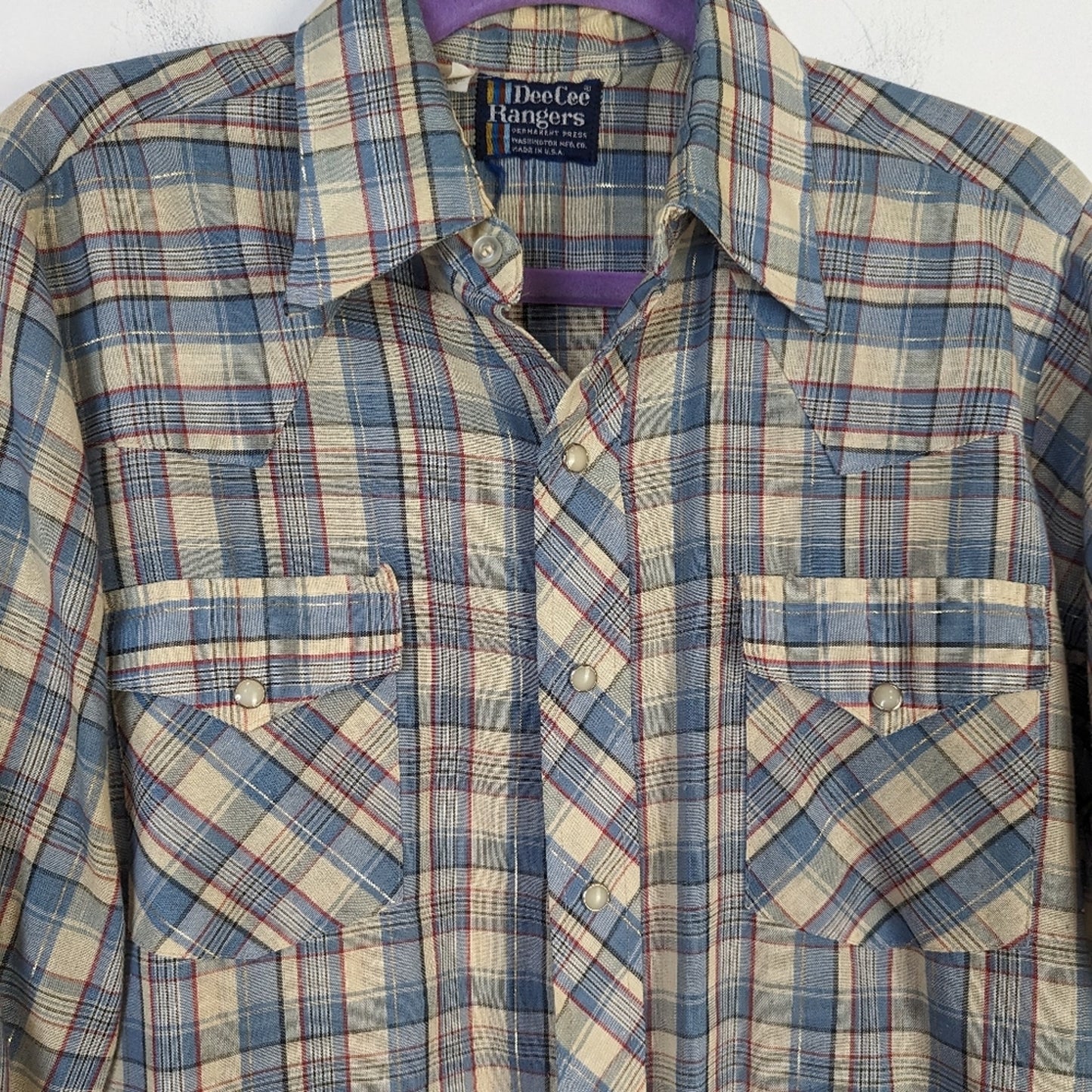 Vintage 70's Dee Dee Rangers Plaid Western Shirt - 15