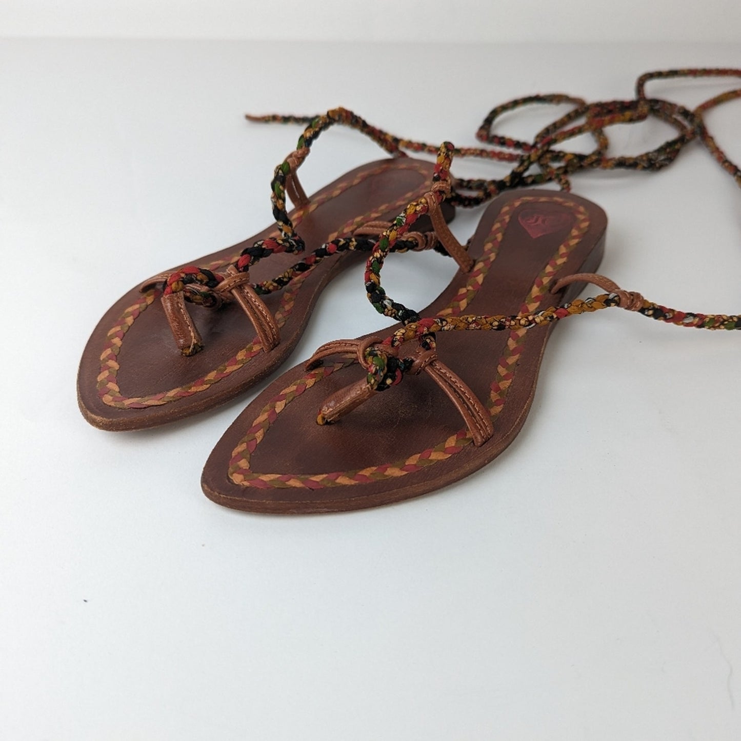 JC Leather Braided Boho Sandals