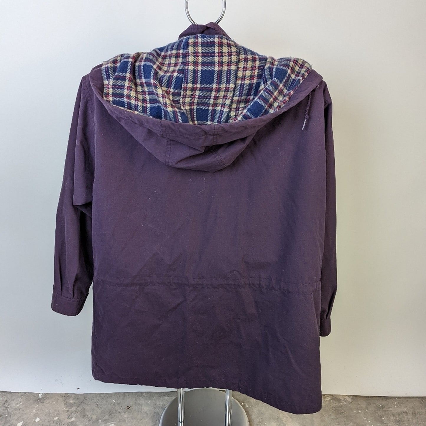 Cabin Creek Purple Plaid Hooded Jacket- Large