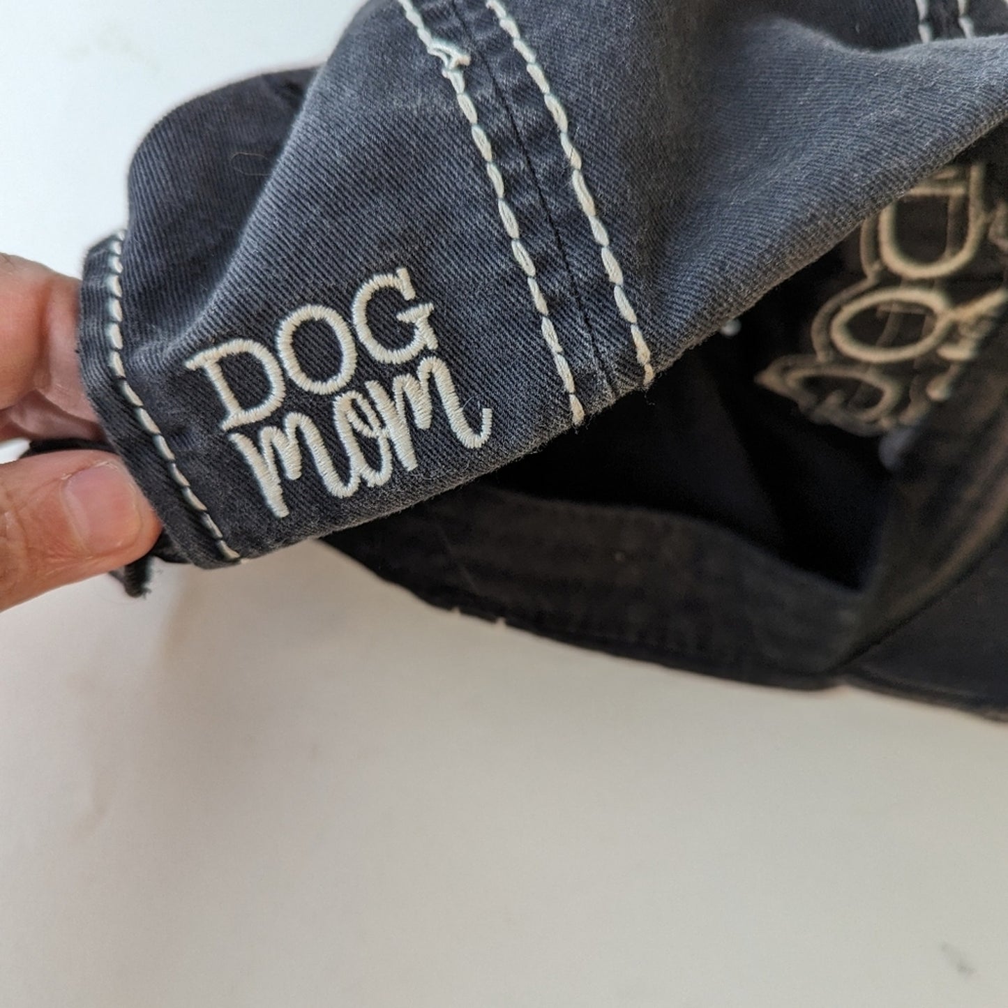 Dog Mom Distressed Ball Cap