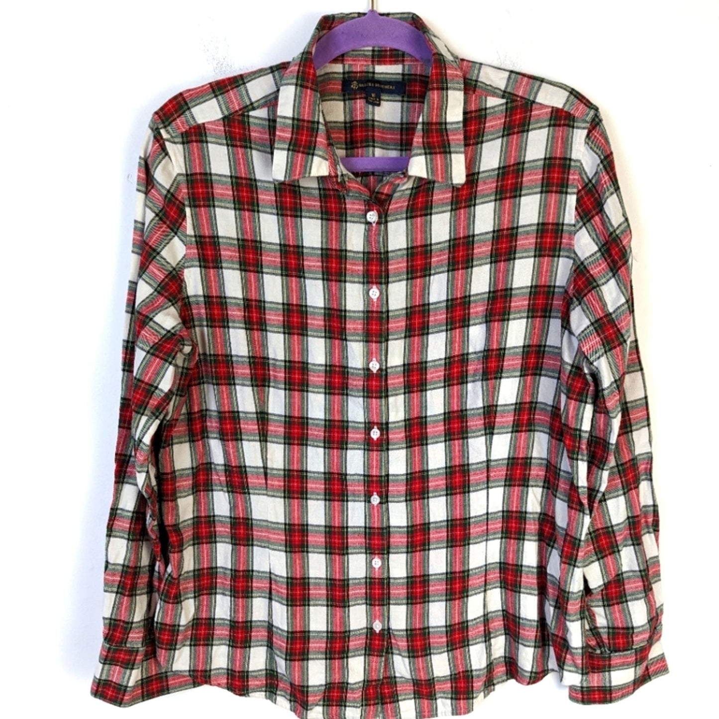 Brooks Brothers Women's Plaid Flannel Button Front Shirt