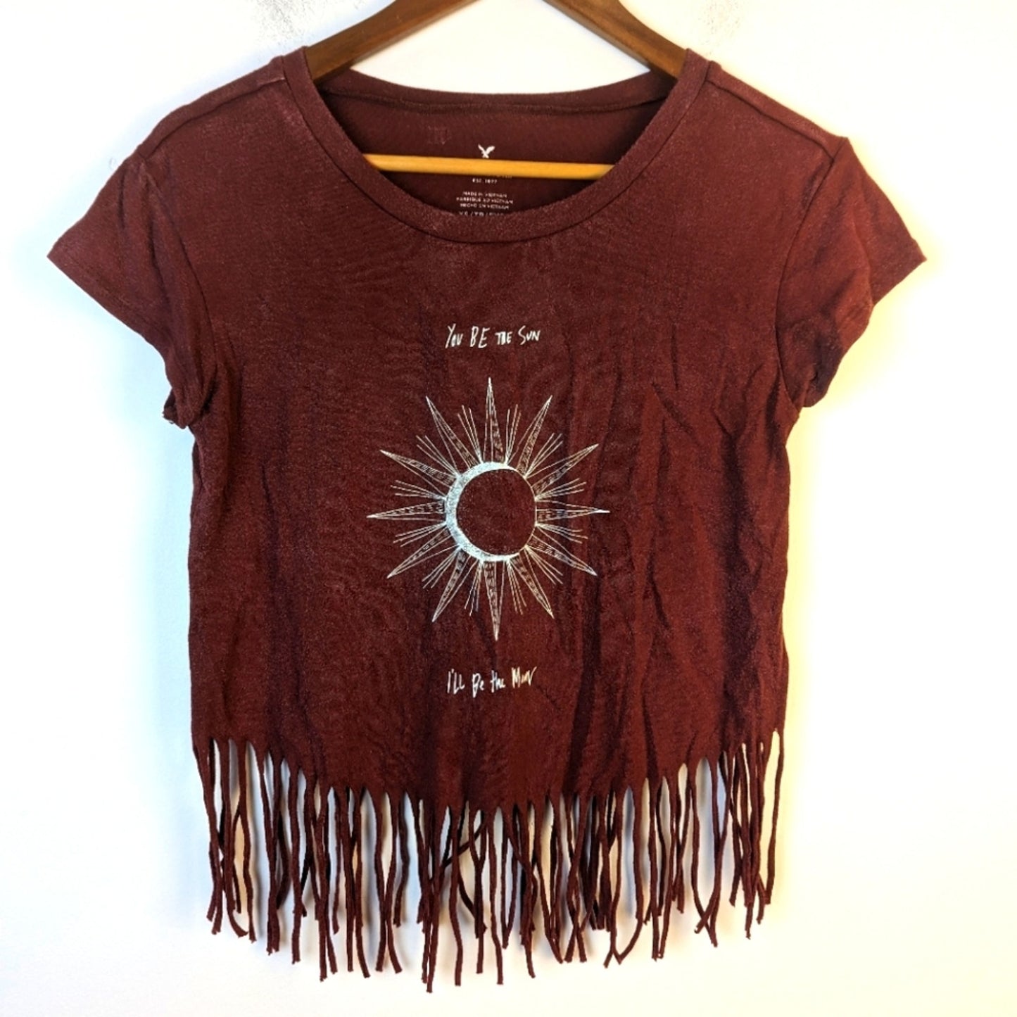 American Eagle Outfitters Fringed Tee Shirt / XS