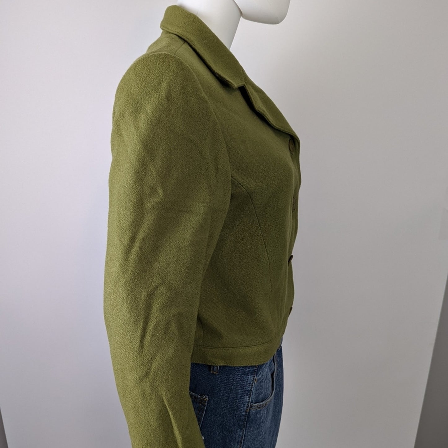 Vintage Green Cropped Wool Jacket 8