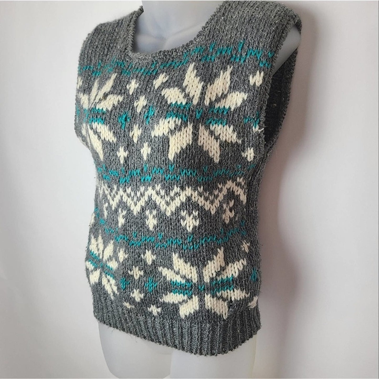 Vintage Hand Knit 80's Vest Sweater - S