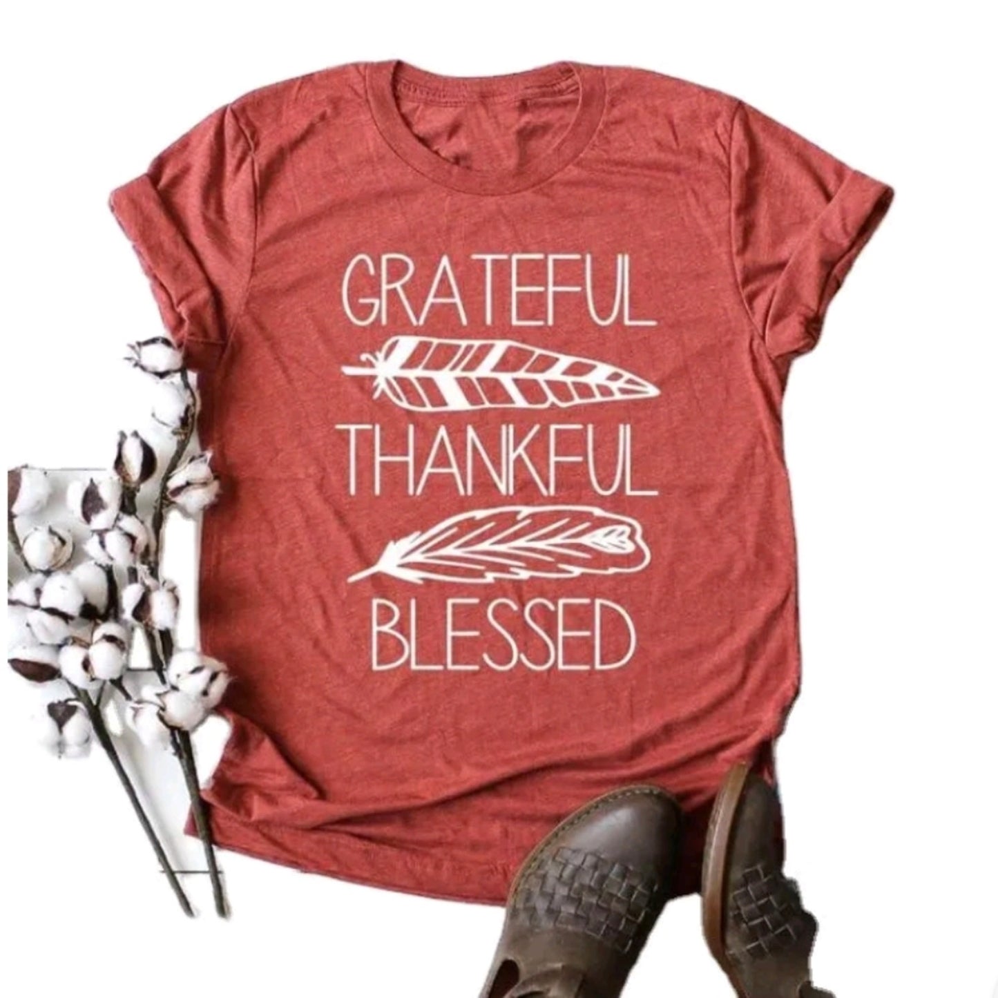 Grateful, Thankful, Blessed Tee Shirt / Small