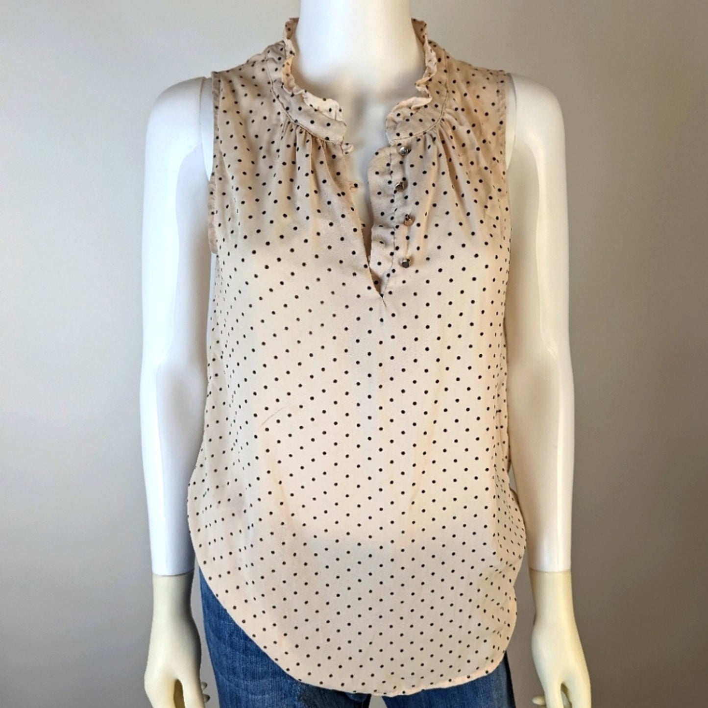 41 Hawthorne Polka Dot Sleeveless Blouse - Small