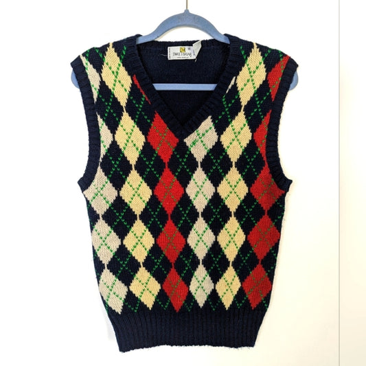 Vintage 80's  Argyle Sweater Vest M