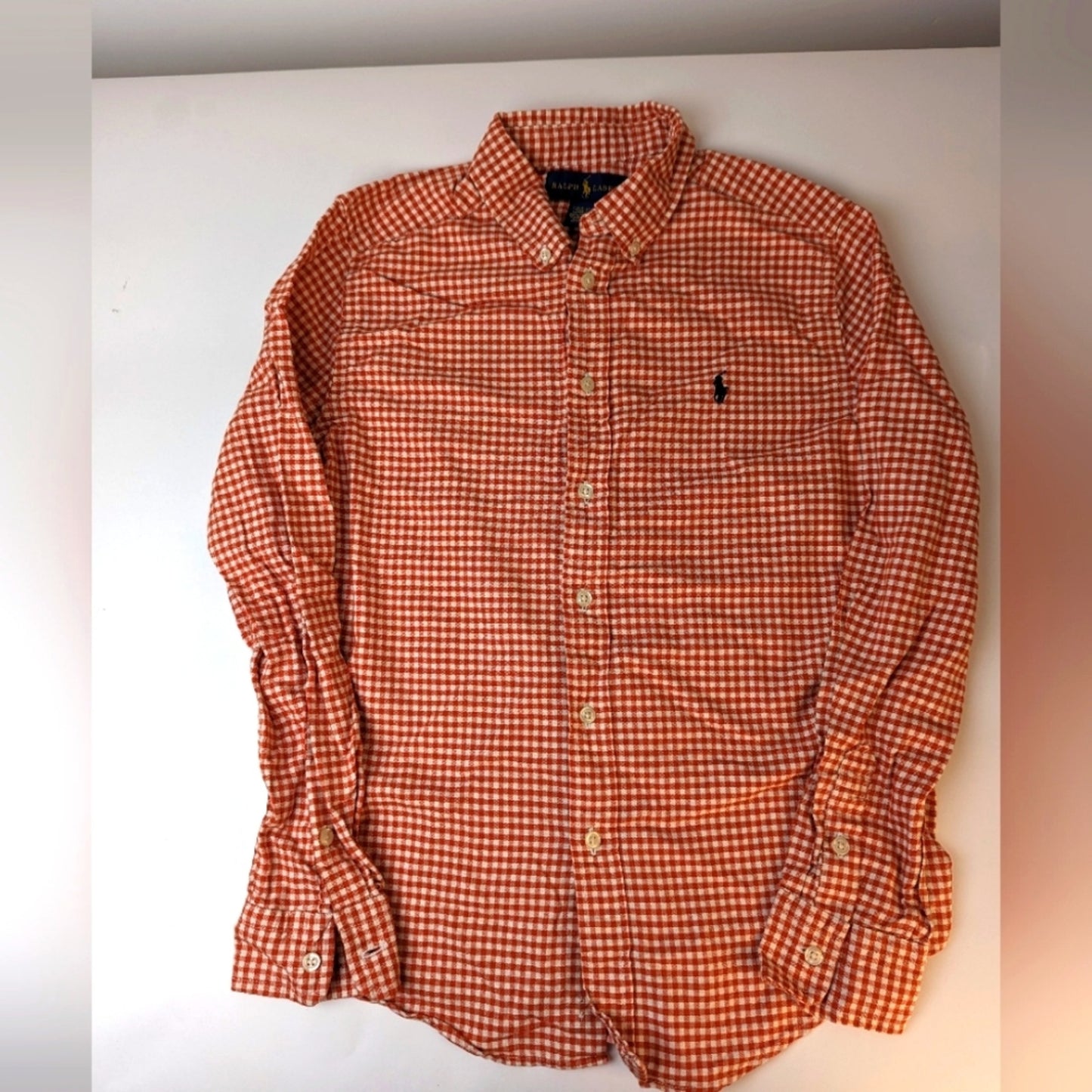 Ralph Lauren Kids Gingham Print Button Front Shirt / Large