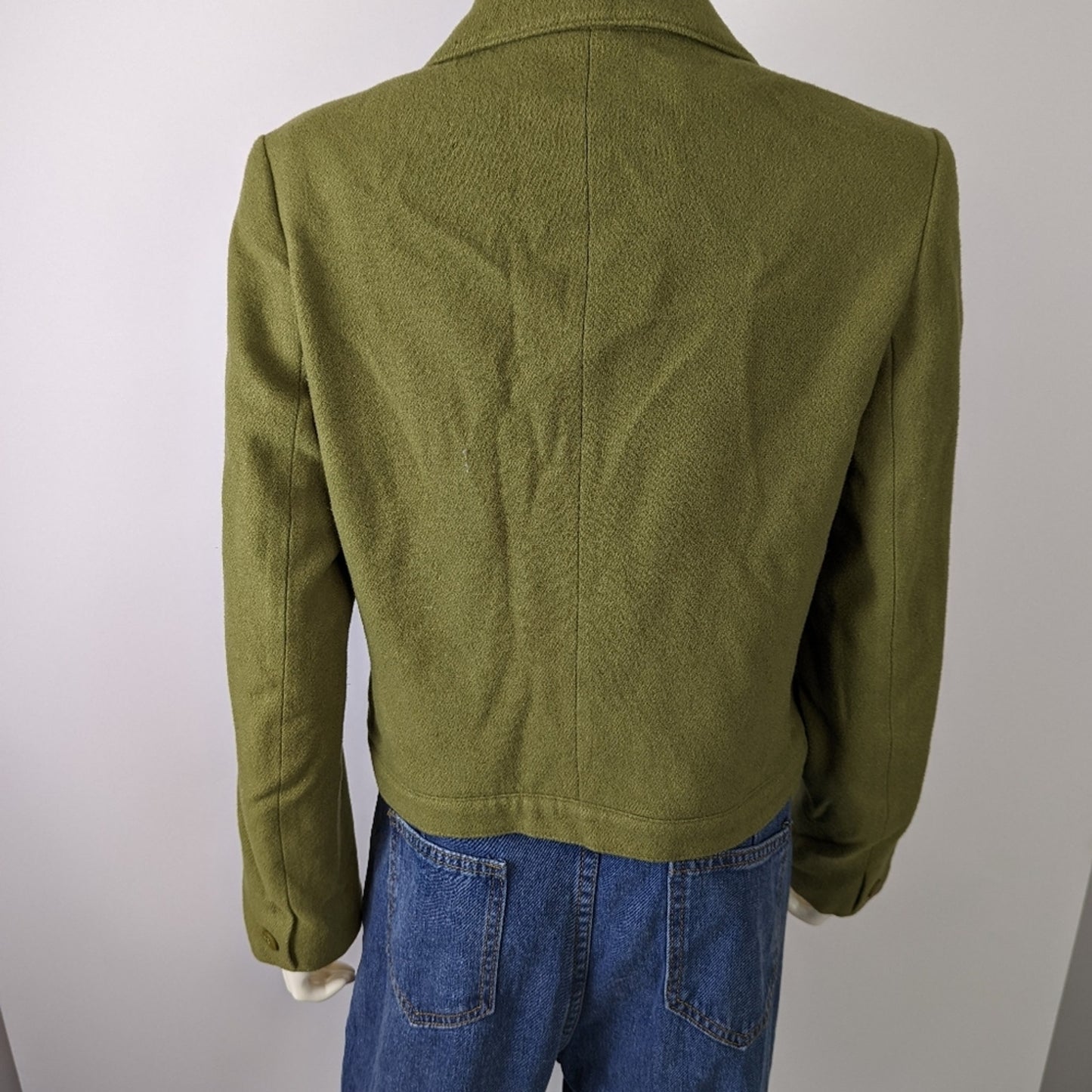 Vintage Green Cropped Wool Jacket 8