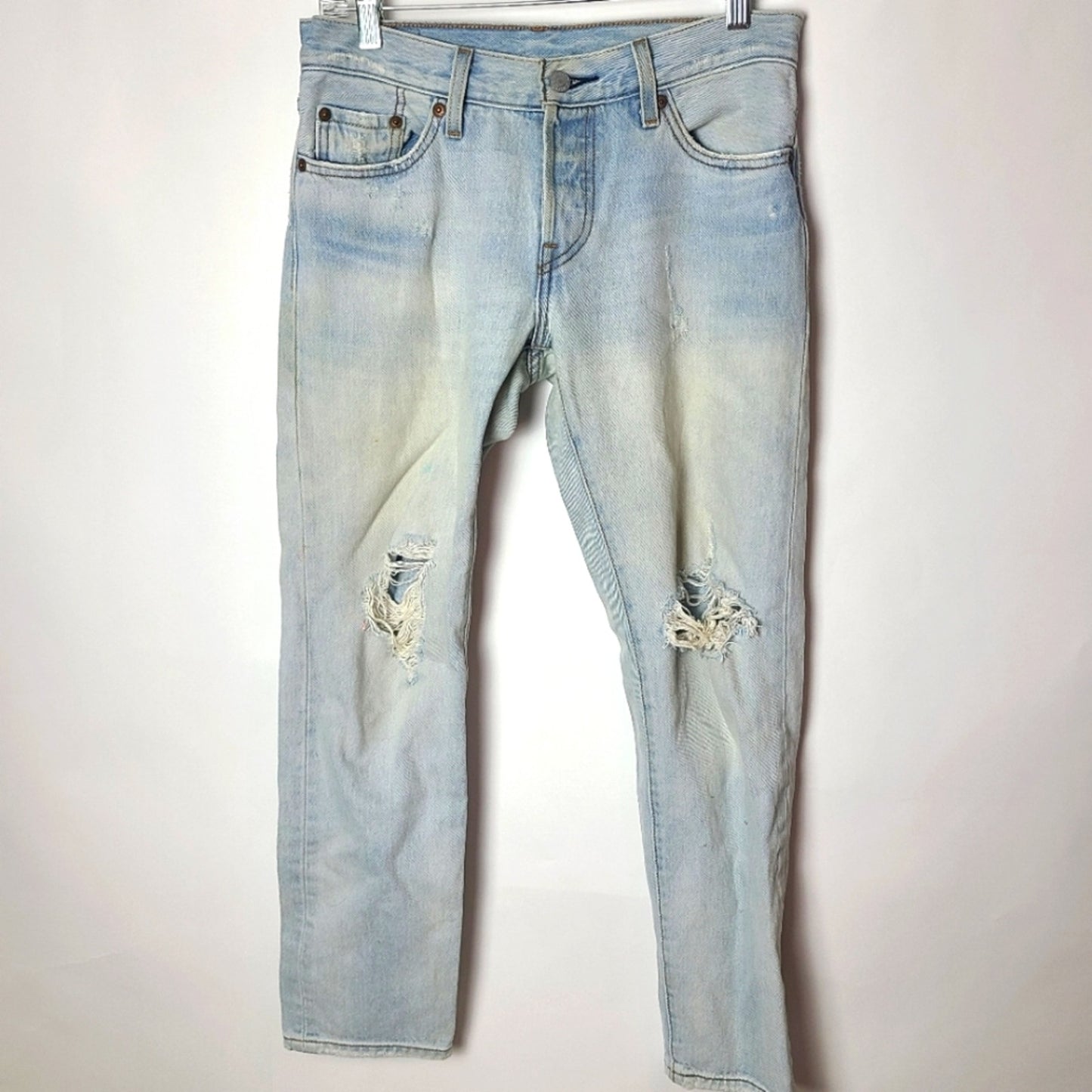 - Levi's 501 CT Distressed Acid Wash Tapered Jean