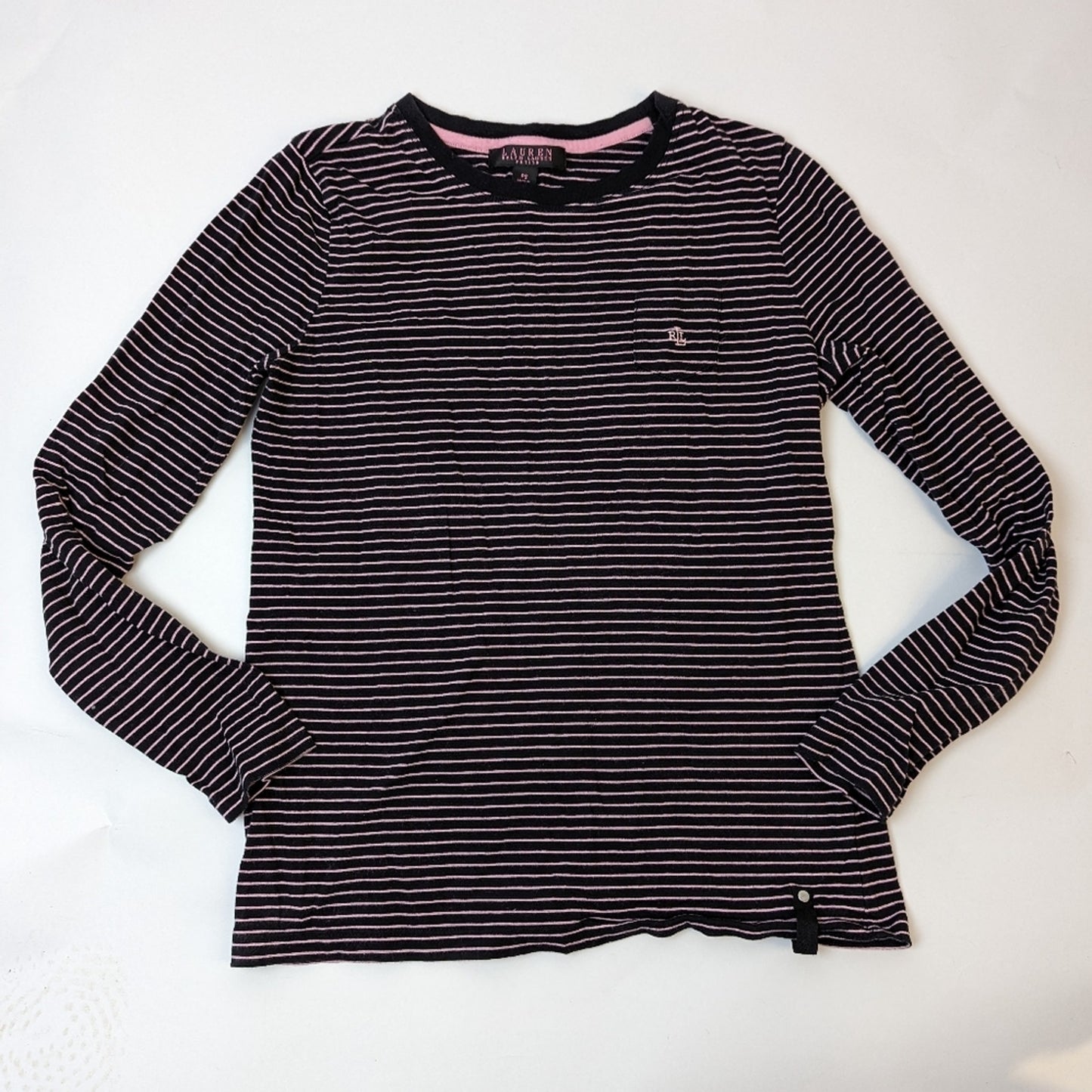 Lauren Ralph Lauren Striped Long Sleeve Tee Shirt / Small Petite