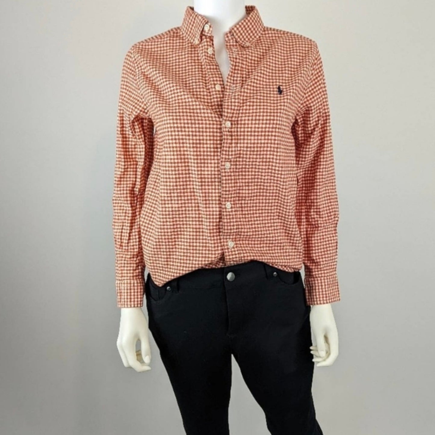 Ralph Lauren Kids Gingham Print Button Front Shirt / Large