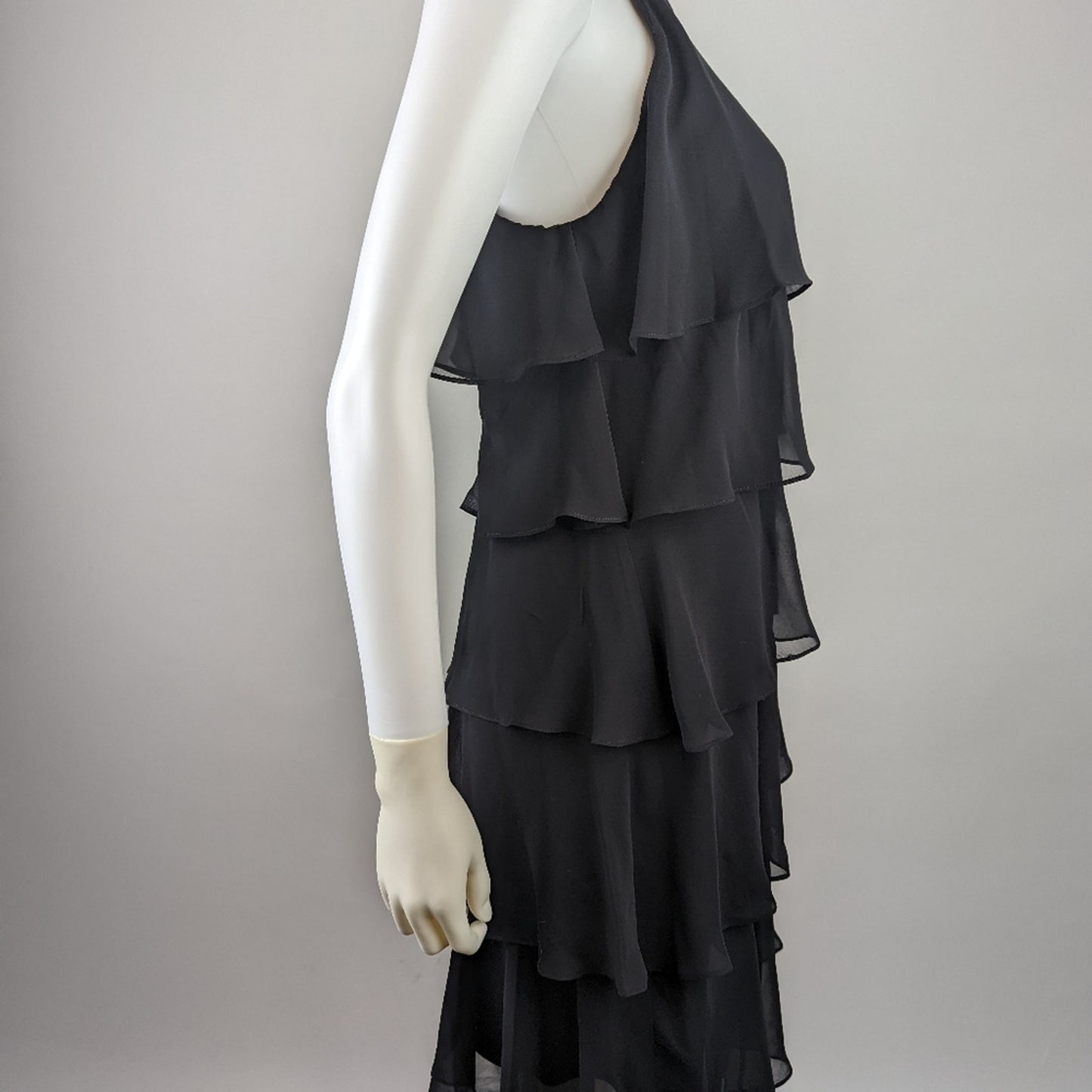 Black Tiered Ruffled Party Dress 8