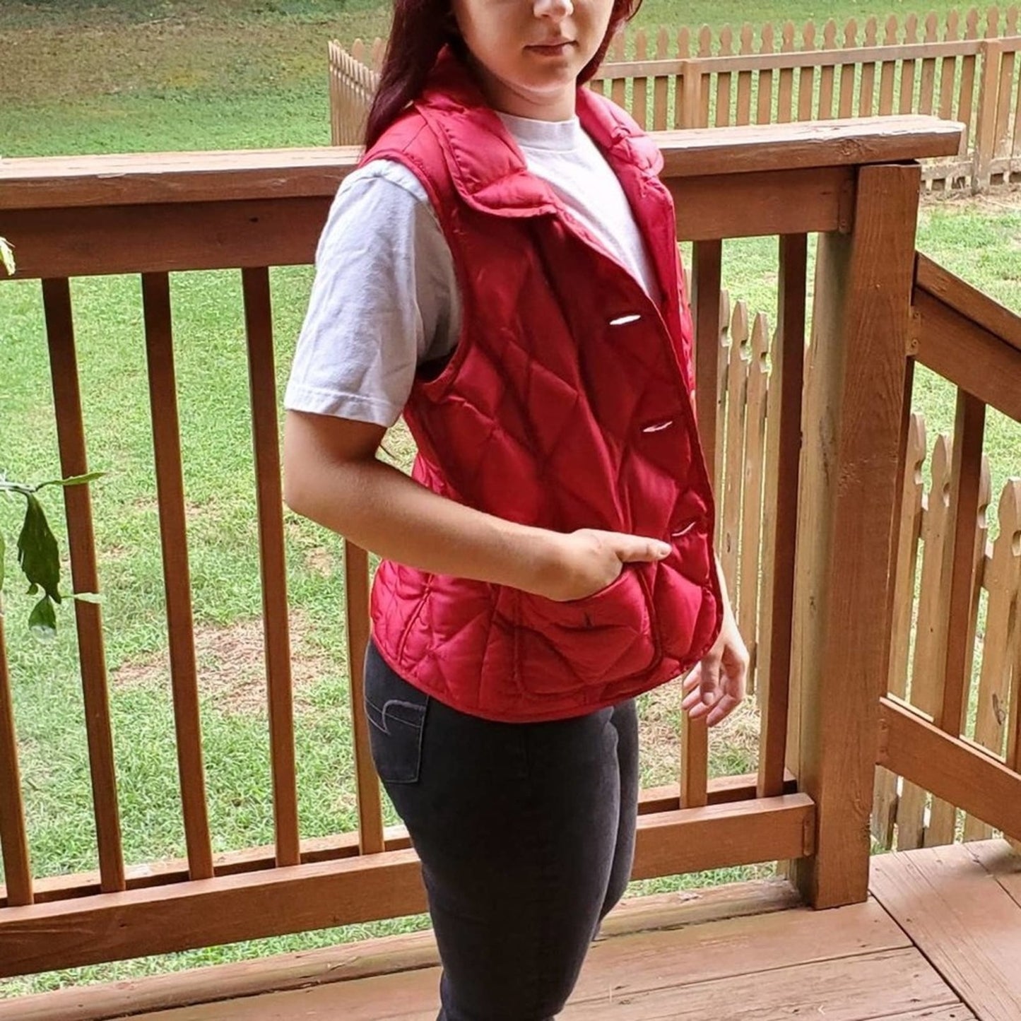 Talbots Red Quilted Vest