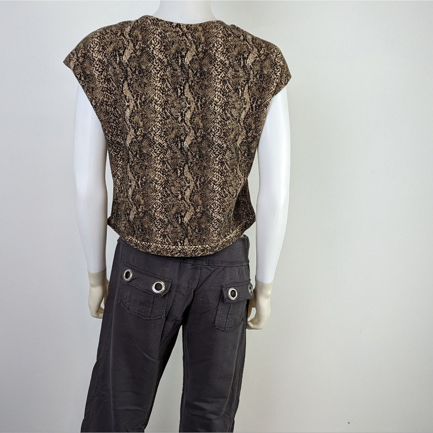 Zara Trafuluc Cropped Snake Print Shirt S