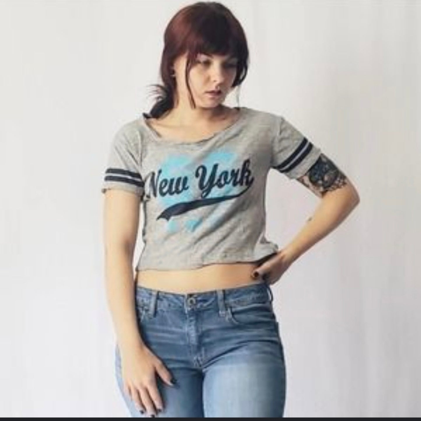 New York Cropped Tee Shirt - Small