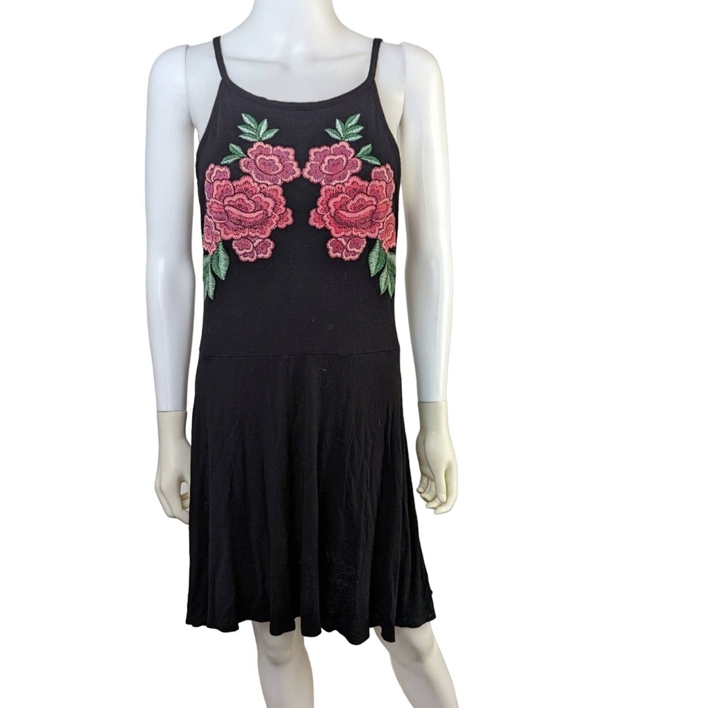 French Atmosphere Embroidered Rose Dress - L