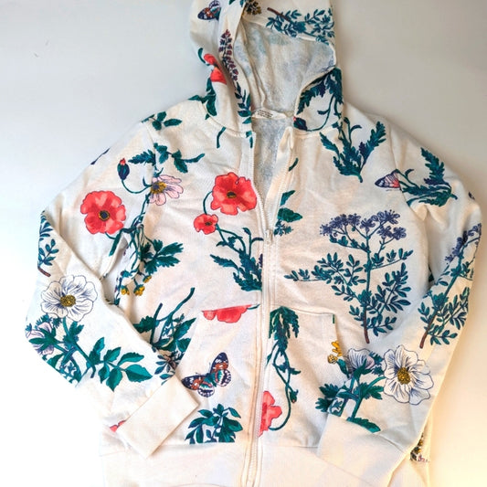 H & M Kids Floral Zip Up Hooded Jacket