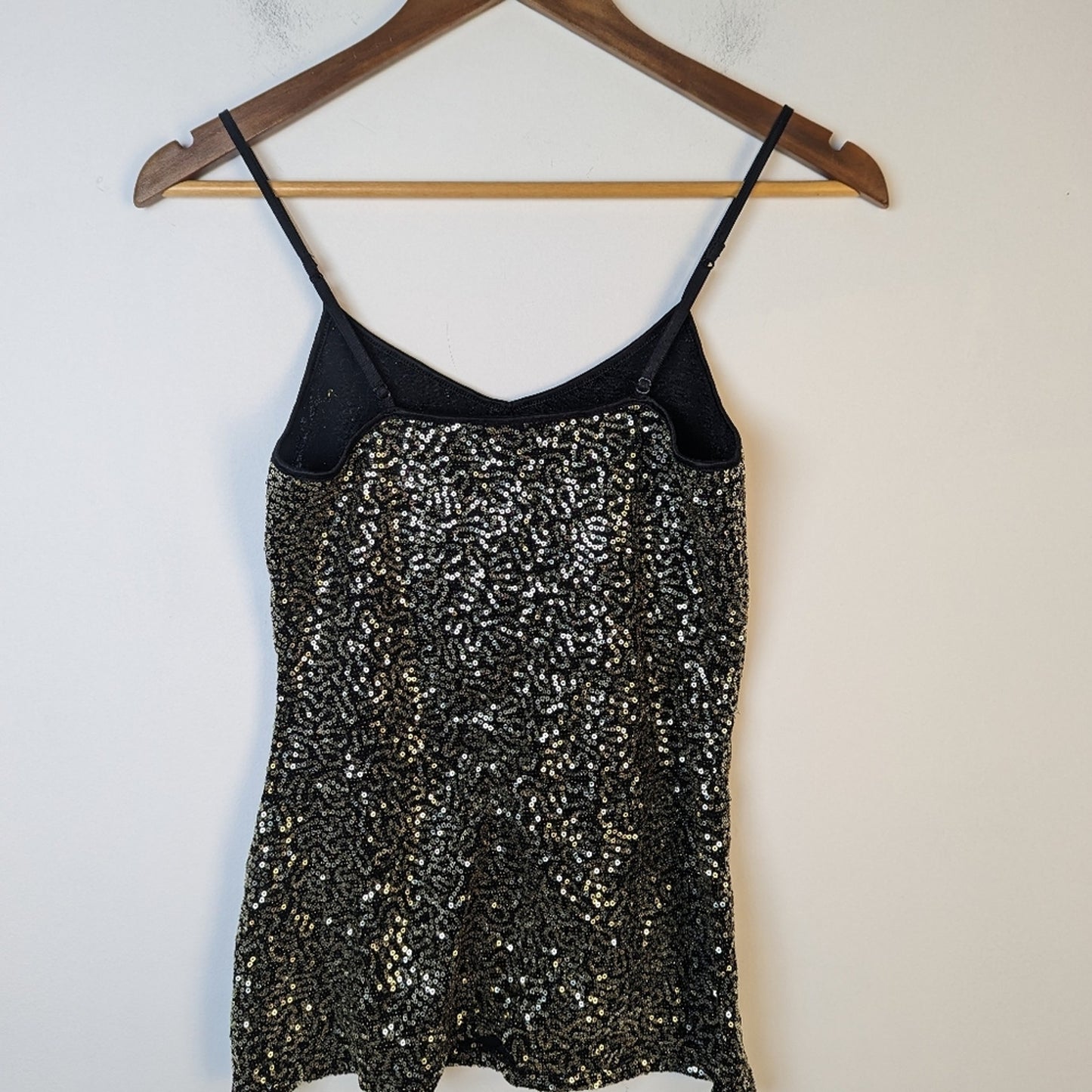 Express Gold Beaded Shimmering Tank Top / XS