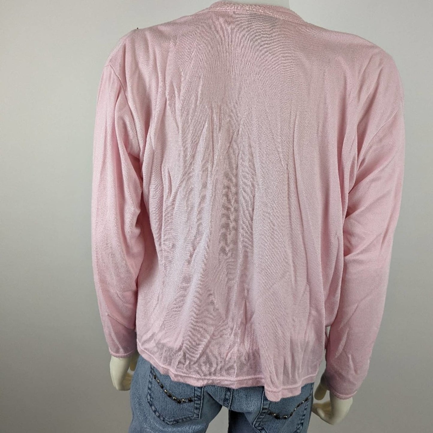 Vintage 80's Pink Sweater / Cardigan Set - L