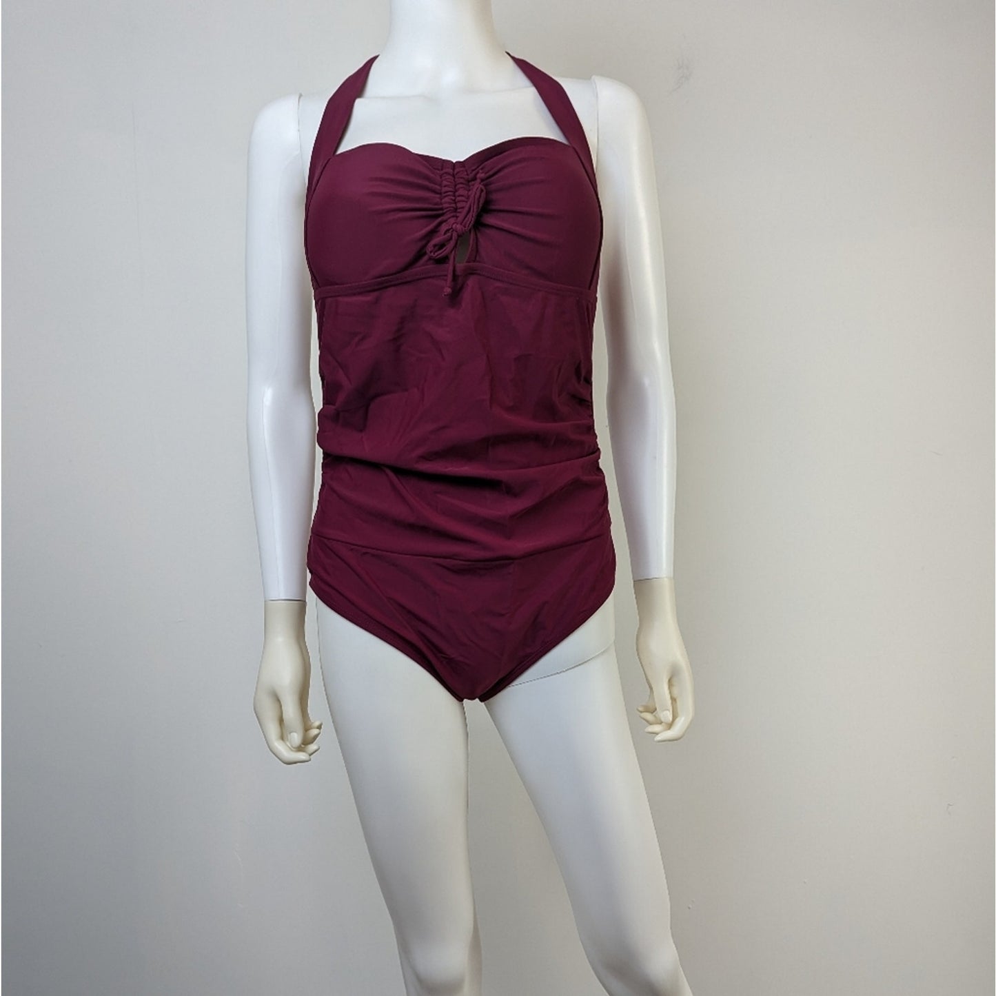 Burgundy One Piece Swimsuit M