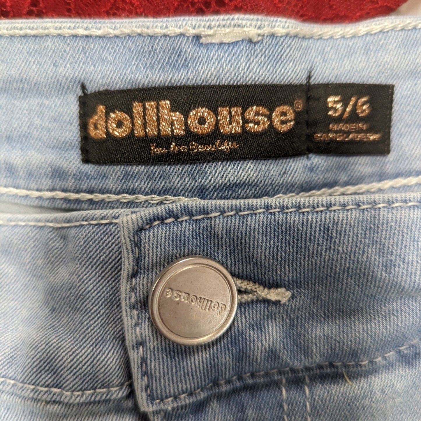 Dollhouse Distressed Mid Rise Jean Shorts