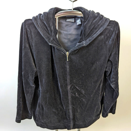 Bobbie Brooks Velvet Hooded Zip Up Jacket - Large