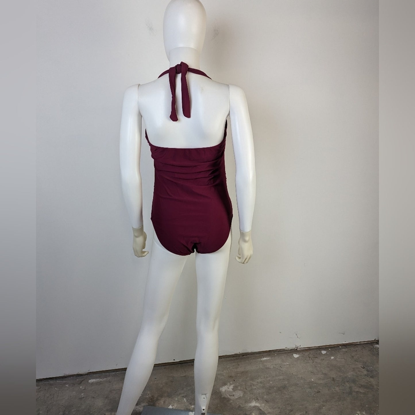 Burgundy One Piece Swimsuit M