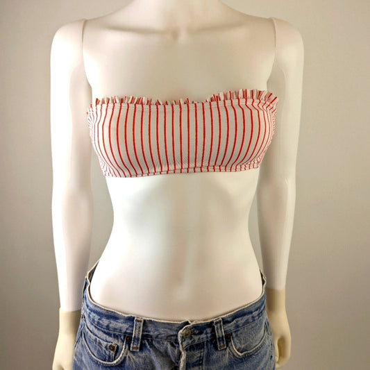 Bandeau Striped Bikini Top XS