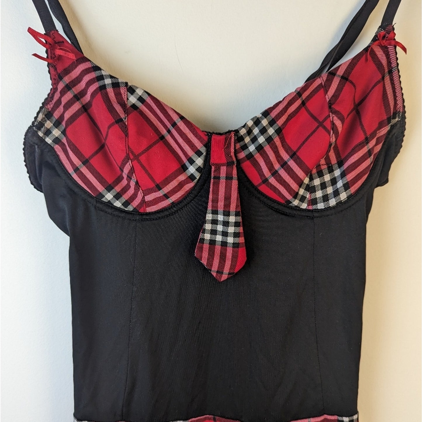 Red Black Tartan Top / Large