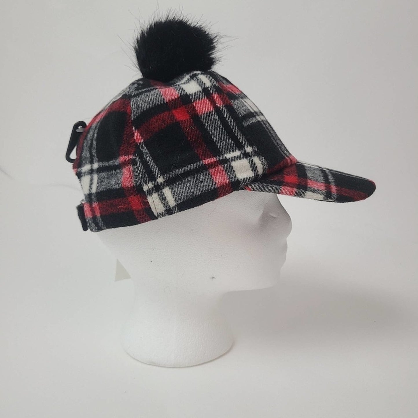 Anna & Ava Wool Pom Pom Plaid Cap