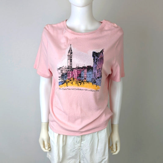 Basic Editions Pink Paris Tee Shirt L