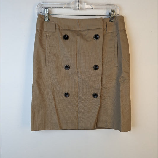 Loft Khaki Canvas Pencil Skirt - 6