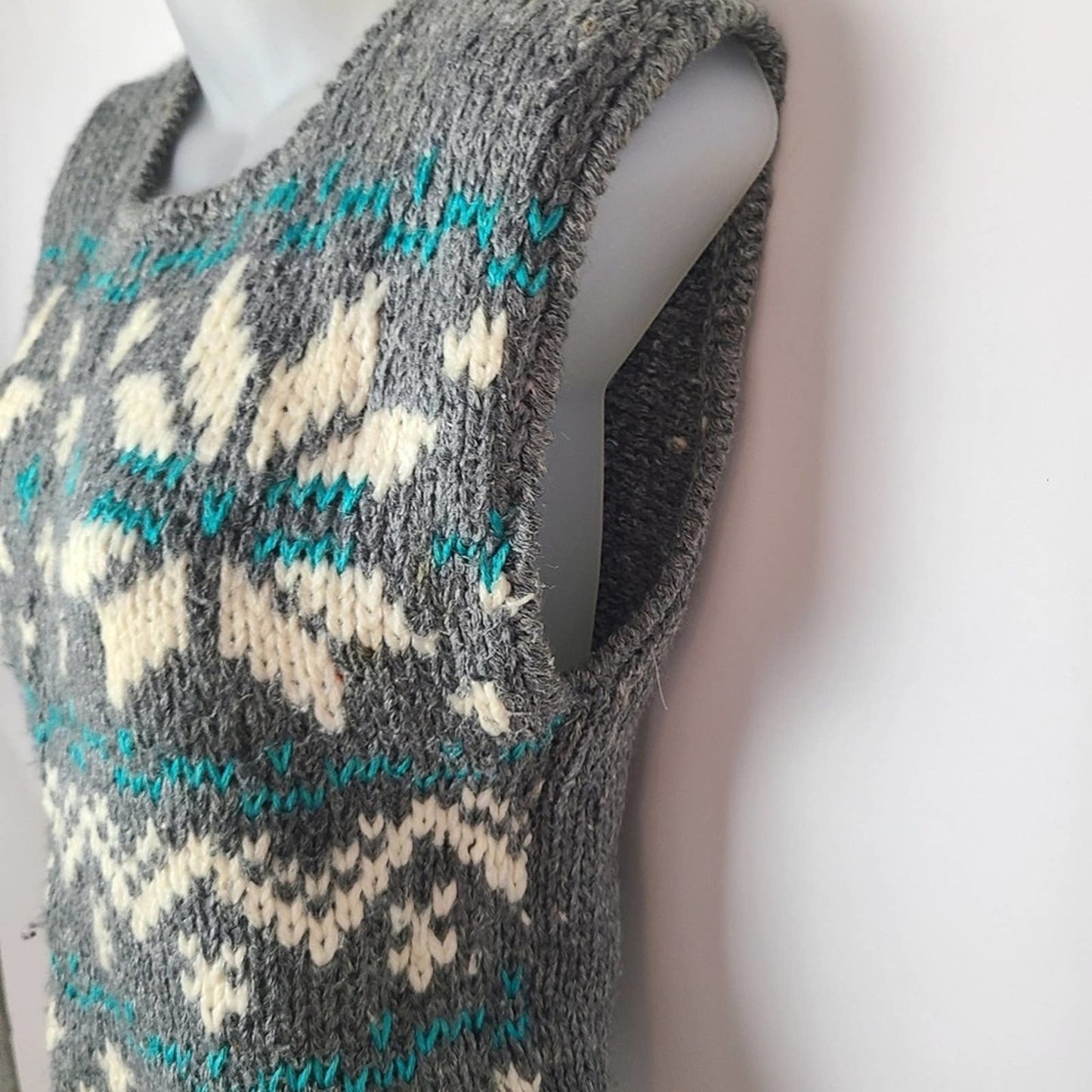 Vintage Hand Knit 80's Vest Sweater - S