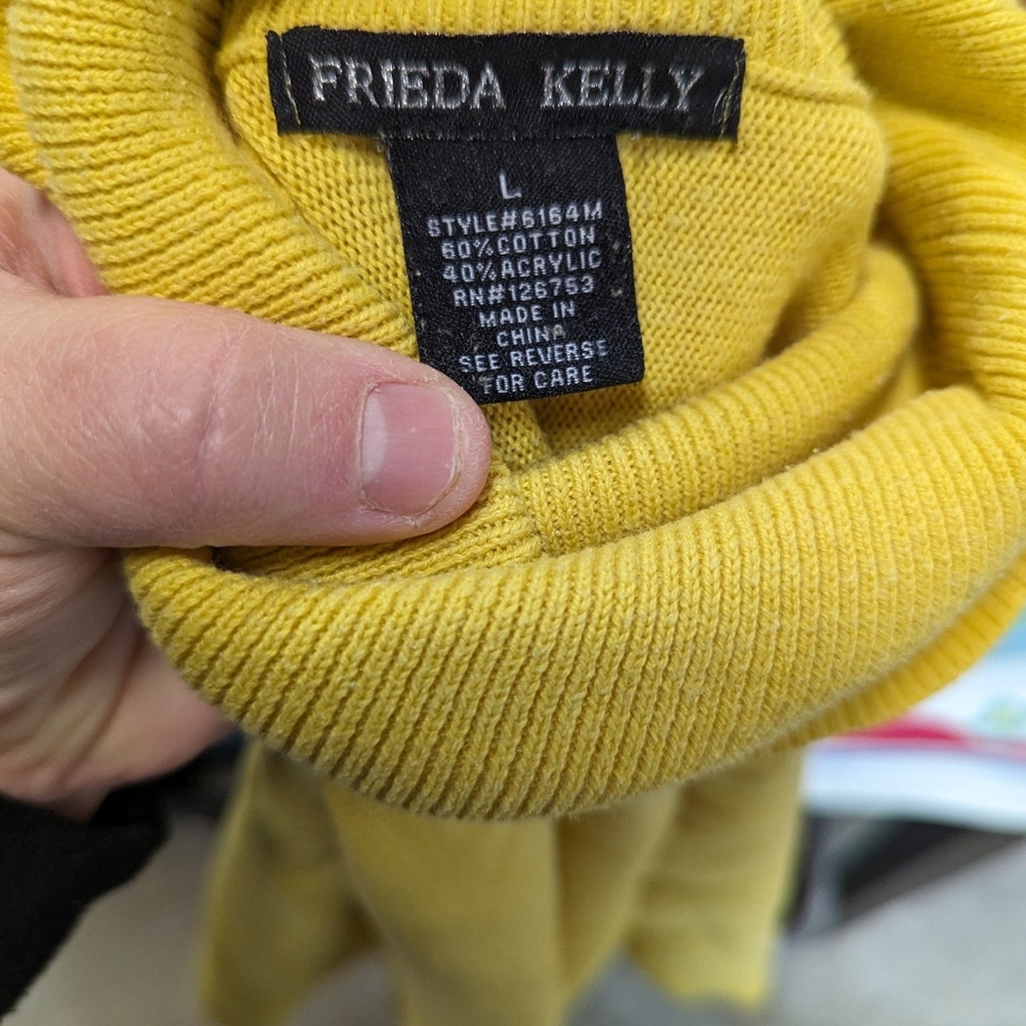 Frieda Kelly Yellow Turtleneck - Large